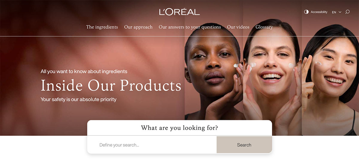 L’Oréal Product Website